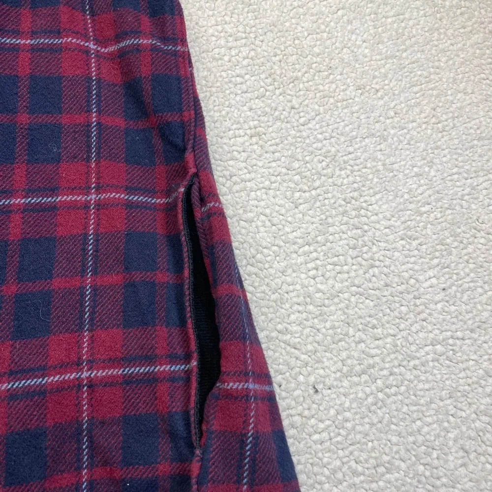 Orvis Shacket Mens XL Red Blue Plaid Fleece Lined Heavyweight Flannel 1312517